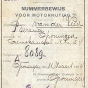 Kenteken: A 8089; Nummerbewijs, foto: C. van der Veen