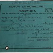 Kenteken: A 20048; Rijbewijs, foto: T. Kah-Aikema