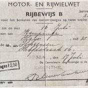 Kenteken: A 30134; Rijbewijs 1949, foto: G. Kampinga