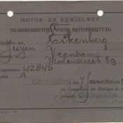 Kenteken: A 42845; Nummerbewijs, foto: E. Eikenberg