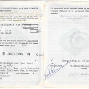 Kenteken: A 4685; Vergunningsbewijs, 23-03-1948, foto: archief Gualthérie van Weezel