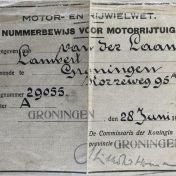 Kenteken: A 29055; Nummerbewijs, foto: B. van der Laan