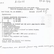 Kenteken: A 17025; Overzicht toebehoren Firma Bergman, 22-10-1929 W Schuitema