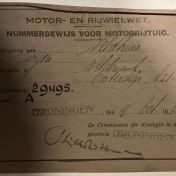 Kenteken: A 29495; Nummerbewijs, foto: W. Veldhuis
