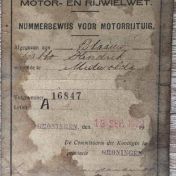 Kenteken: A 16847; Nummerbewijs A-16847, foto: E. Doddema