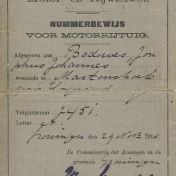 Kenteken: A 2451; Nummerbewijs, foto in bezit van J.P.A.Wortelboer