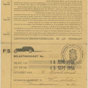 Kenteken: A 39987; Belastingkaart 1956