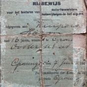 Kenteken: A 2065; Rijbewijs, foto: H. Kuipers
