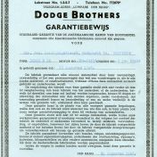 Kenteken: A 32981; Garantiebewijs Dodge 21-08-1946 uit archief Gemeentereiniging (1475-785)