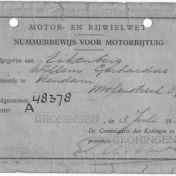 Kenteken: A 48378; Nummerbewijs, foto: E. Eikenberg