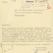 Kenteken: A 21237; Correspondentie over de Chevrolet uit het archief van het Militair Gezag, Provinciale Militaire Commissaris, 19-07-1945 (63-167)
