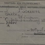 Kenteken: A 35604; Nummerbewijs, foto: J. Bouwes