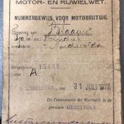 Kenteken: A 15444; Nummerbewijs, foto: A. D. den Hartogh