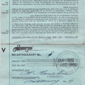 Kenteken: A 34776; Laatste belastingkaart, foto: M. A. Kamphuis-Grimmenga