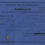 Kenteken: A 38478; Rijbewijs motorfiets, 1941, foto: A. Wildeman