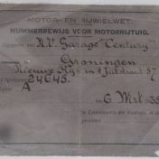Kenteken: A 24645; Nummerbewijs, foto via R. Booy