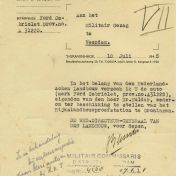 Kenteken: A 31225; Verzoek terbeschikkingstelling Ford uit het archief van het Militair Gezag, DMC Veendam, 10-07-1945 (66-71)