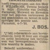 Kenteken: A 14936; Advertentie Nieuwsblad van het Noorden, 4-7-1930 foto: H. E. Boonstra
