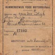 Kenteken: A 17102; Nummerbewijs, foto: M.S. van der Stijl