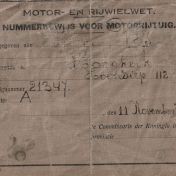 Kenteken: A 21347; Nummerbewijs, foto: J. Vos