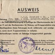 Kenteken: A 1651; Ausweis uit archief firma Duintjer (1958-113)