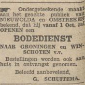 Kenteken: A 13242; Advertentie Nieuwsblad v/h Noorden, 1927 foto: H. E. Boonstra