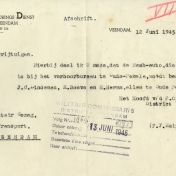 Kenteken: A 27765; Mededeling P.O.D over gebruik Nash uit het archief van het Militair Gezag, DMC Veendam, 12-06-1945 (66-71)