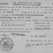 Kenteken: A 35088; Oproep voor taxatie 1947, foto: F. Woltjer