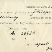 Kenteken: A 20436; Bijlage bij de registers van afgifte van nummerbewijzen (800-6159)