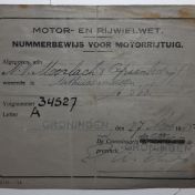 Kenteken: A 34527; Nummerbewijs, foto: collectie M.L. Kruijthof