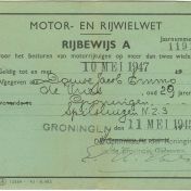 Kenteken: A 18491; Rijbewijs 1945