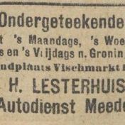 Kenteken: A 15869; Advertentie Nieuwsblad van het Noorden, 1929. foto: H. E. Boonstra