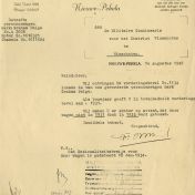 Kenteken: A 2606; Brief over vordering van de Graham Paige uit het archief van het Militair Gezag, DMC Winschoten, 14-08-1945 (67-83)