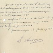 Kenteken: A 33285; Correspondentie over de Terraplane uit het archief van het Militair Gezag, Provinciale Militaire Commissaris, 16-07-1945 (63-167)