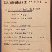 Kenteken: A 32377; Bandenkaart 1943, foto: A. D. den Harotgh