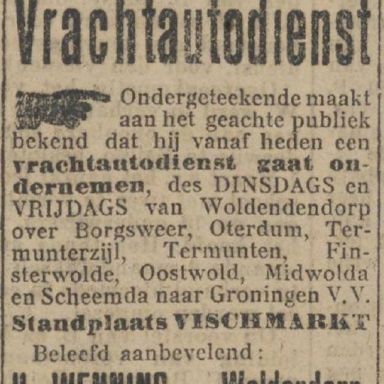 Kenteken: A 11336; Nieuwsblad van het Noorden, 30-01-1926, foto: H. E. Boonstra