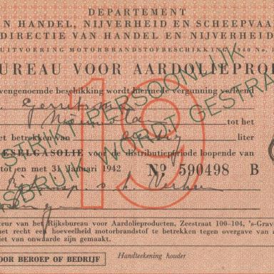 Kenteken: A 11317; Distributiekaart 1942, foto: S. Abels