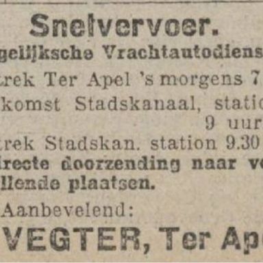 Kenteken: A 7663; Nieuwsblad van het Noorden, 21-09-1923, foto: H. E. Boonstra
