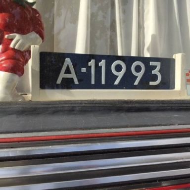 Kenteken: A 11993; Kentekenplaat, foto: A. D. den Hartogh
