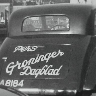 Kenteken: A 8184; Hansa 1100, Groningen, 1947, still uit de film Rode Kruis, excursie 1947, coll. GrA (2209-AV0318)