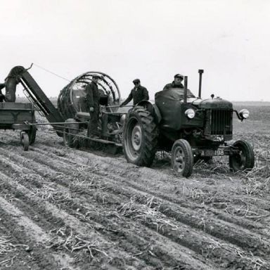 Kenteken: A 32198; Fordson tractor, 1951, foto: <a href='https://www.facebook.com/StreekhistorieBellingwedde/' target='_blank'>facebookpagina Oud Bellingwedde</a>