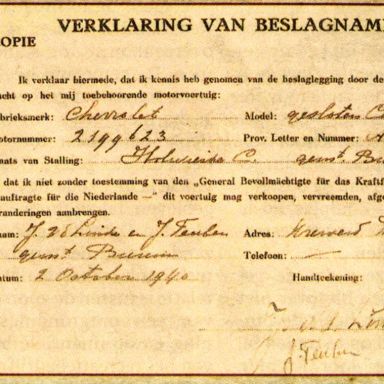 Kenteken: A 17043; Verklaring van Beslagname, foto: Dagblad van het Noorden, 28-04-2016