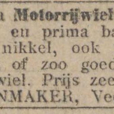 Kenteken: A 1168; Advertentie Nieuwsblad van het Noorden, 18-04-1914