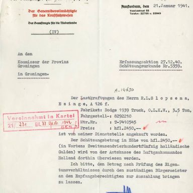 Kenteken: A 14630; Schätzungsurkunde uit archief Provinciaal Bestuur (1776-7937)