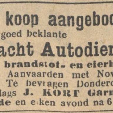 Kenteken: A 15693; Advertentie Nieuwsblad van het Noorden, 1931 foto: H. E. Boonstra