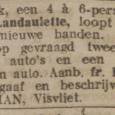 Kenteken: A 1830; Advertentie Nieuwsblad van het Noorden, 13-9-1919