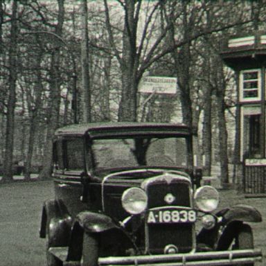 Kenteken: A 16838; Chevrolet in het Sterrebos ca. 1935, foto: Still uit GAVA-film AV5477