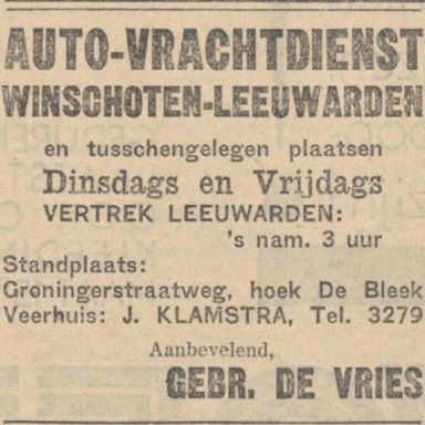 Kenteken: A 19494; Advertentie Leeuwarder Courant 1931, foto: H. E. Boonstra
