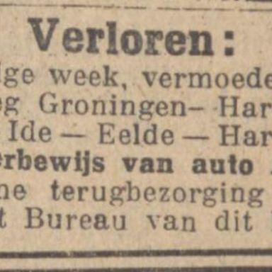 Kenteken: A 8337; Nieuwsblad van het Noorden, 06-05-1925
