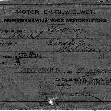 Kenteken: A 23854; Nummerbewijs, foto: T. Hesseling